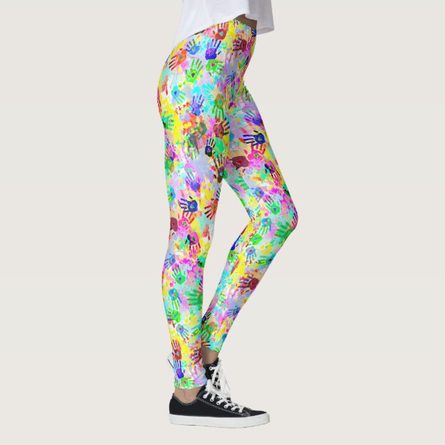 Leggings holiES - manos salpicaduras patrón de grifo de col (Derecha)
