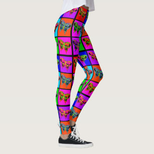 Leggings holiES - Mariposas psicodélicas Mosaico / rayas