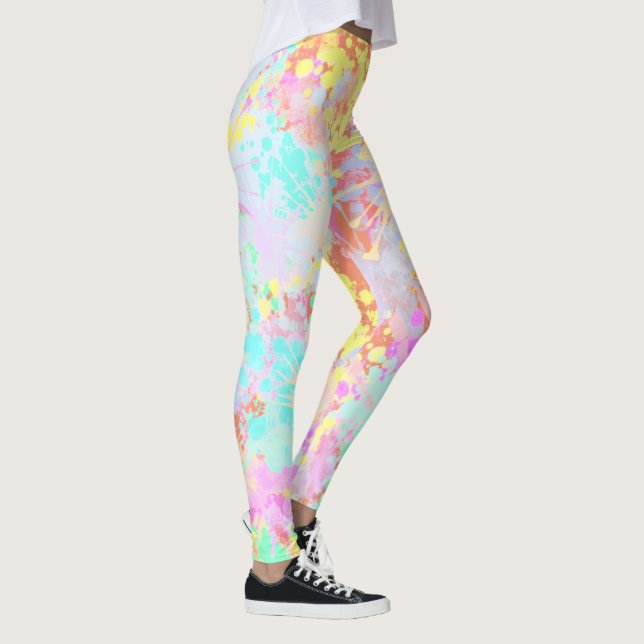 Leggings holiES - Splash patrón transparente pastel 1 (Derecha)