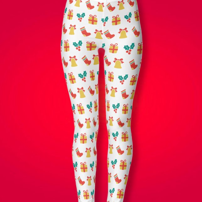 Leggings Holly Bell Navidades rojos de oro verde (Subido por el creador)
