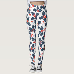 Leggings Holly berry sobre blanco
