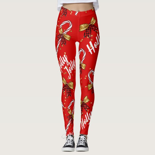 Leggings Holly Jolly Candy Cane Cristmas (Anverso)