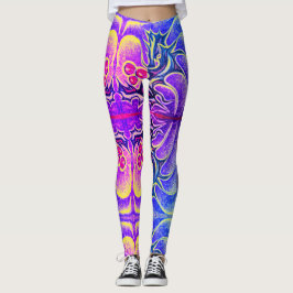 Leggings Holly Leaf and Berry Colorful