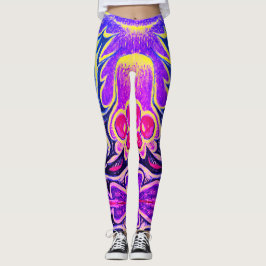 Leggings Holly Leaf and Berry Colorful