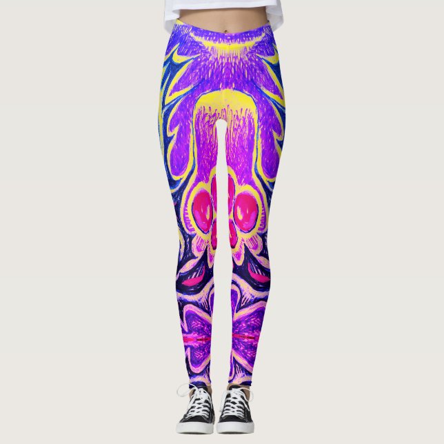 Leggings Holly Leaf and Berry Colorful (Anverso)