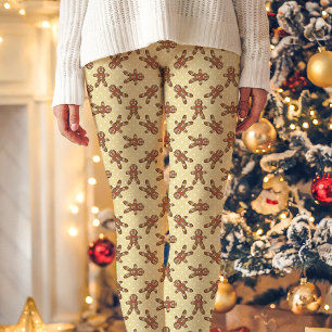 Leggings Hombre de Jengibre Amarillo de Lunares Navidad