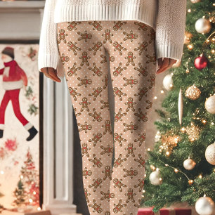 Leggings Hombre de Jengibre Marrón de Lunares Navidad