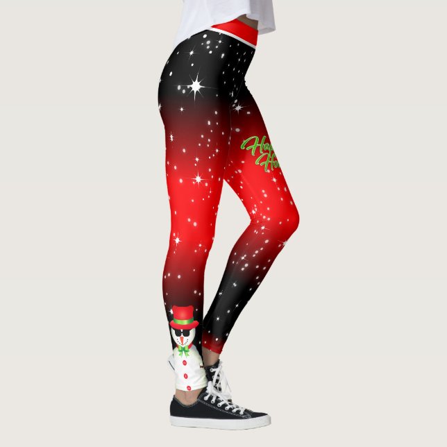 Leggings Hombre de nieve festivo en festividades estrellada (Derecha)