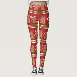 Leggings Hombre de pan de jengibre franjas horizontales roj