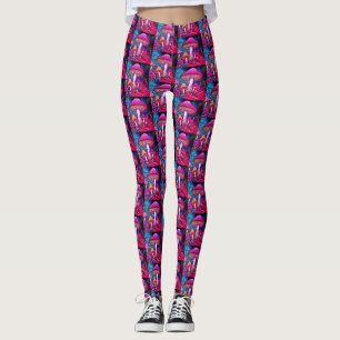 Leggings Hongos negros morados en ajustados modernos person