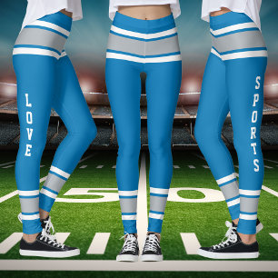 Leggings Honolulu Blue Silver White Team Colores Love Sport