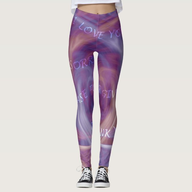 Leggings Ho'oponopono Purple Smoke (Anverso)
