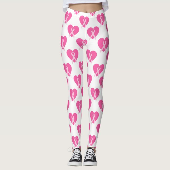 Leggings Hope Pray Fight (Conciencia sobre el cáncer de mam (Anverso)