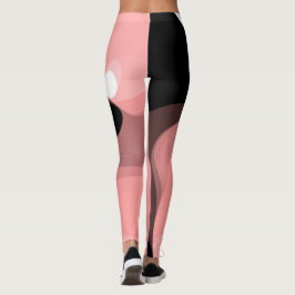 Leggings Horizonte del atardecer: Resumen rosa, negro y bla