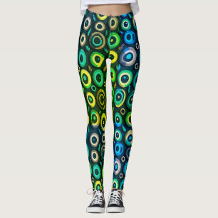 Leggings Horror Espeluznante Ojo de Monstruo Azul Verde Hal
