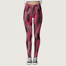 Leggings Hot pink and Burgundy Camo