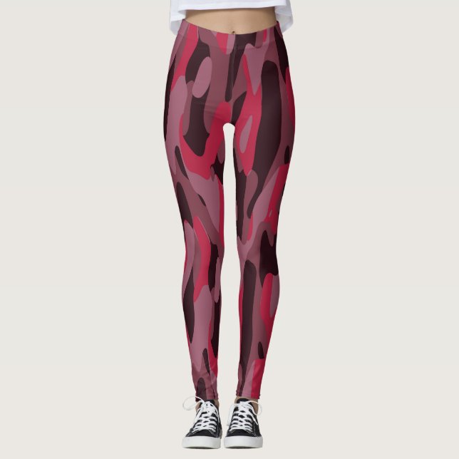Leggings Hot pink and Burgundy Camo (Anverso)