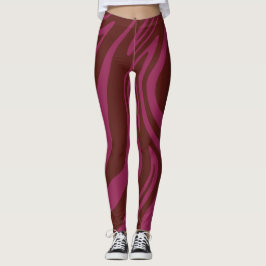 Leggings Hot pink& brown zebra print pattern 