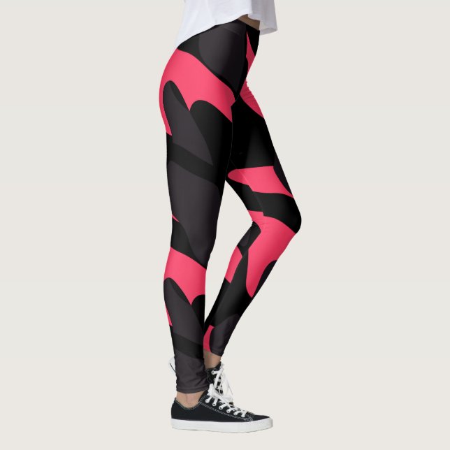 Leggings Hot pink, gray and black Camo abstract (Derecha)
