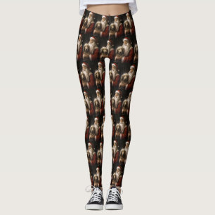 Leggings Hound afgano con Navidades festivos de Santa Claus