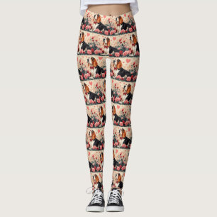Leggings Hound Basset con Rosas - El día de San Valentín