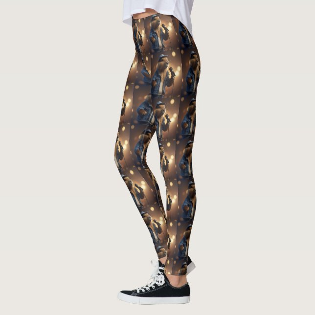 Leggings "Howdy Harmonics: El capibara crooner vestido con  (Izquierda)