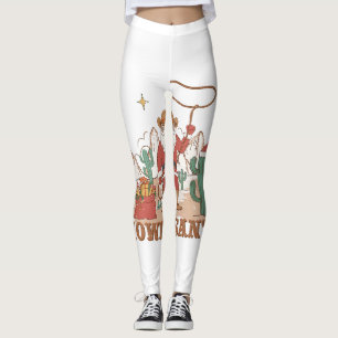 Leggings Howdy Santa Claus Cowboy Navidades occidentales Pj