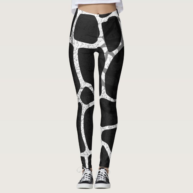 Leggings Huella de jirafa negra (Anverso)