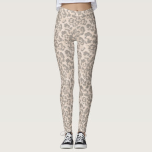 Leggings Huella de leopardo beige.