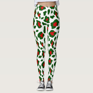 Leggings huella de leopardo de los navidades feos
