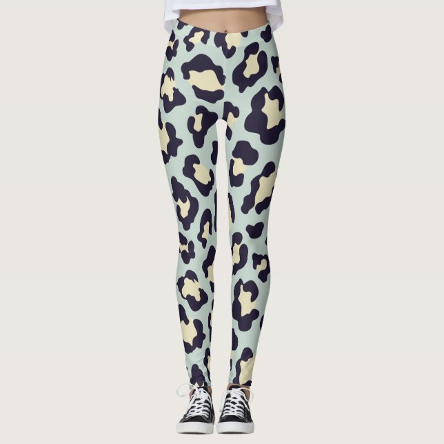 Leggings huella de leopardo verde azulado (Anverso)
