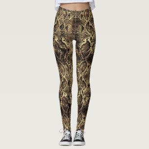 Leggings Huella de serpiente marrón