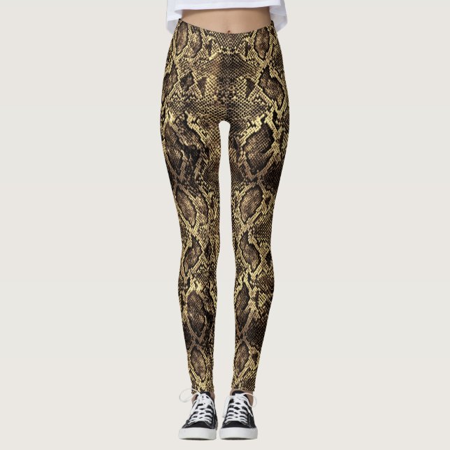 Leggings Huella de serpiente marrón (Anverso)