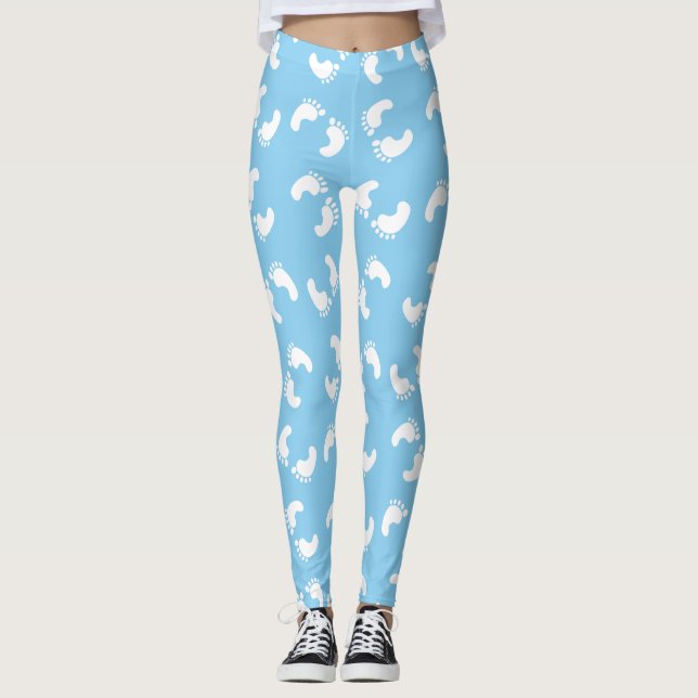 Leggings Huellas de Bebé, Pie de Bebés, Pasos, Azul, Niño (Anverso)