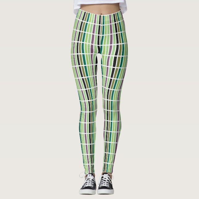 Leggings Hues negros morados verdes (Anverso)