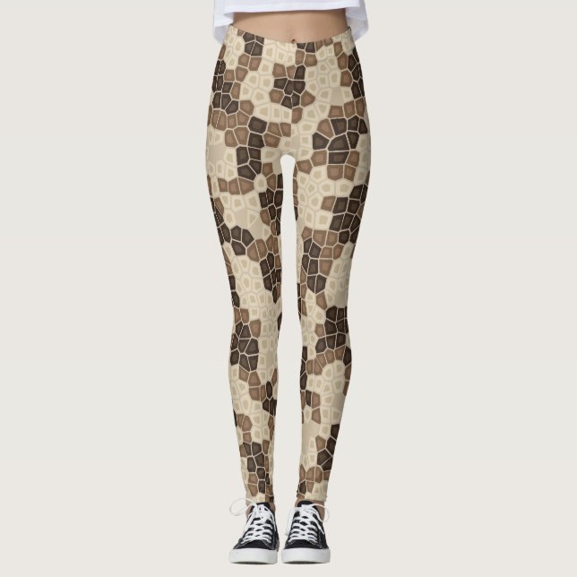 Leggings Hueso y Espresso Piel de Serpiente Python (Anverso)