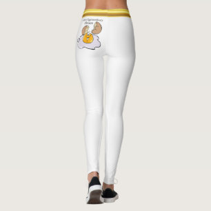 Leggings huevo frito del personaje de dibujos animados con