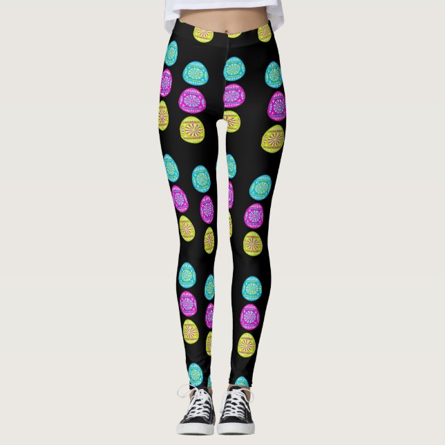 Leggings huevos de Pascua en negro (Anverso)