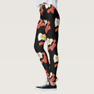 Leggings Huevos Fritos Tocino Desayuno Amantes Comida Basur