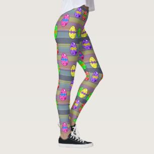 Leggings Huevos y rayas teñidos arco iris de Pascua