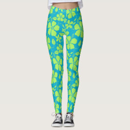 LEGGINGS HULA HAWAIANA (HIBISCO) LIMA VERDOSO