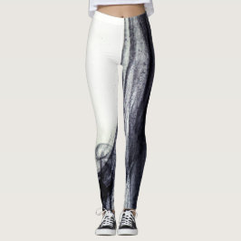 Leggings Humo abstracto negro y blanco