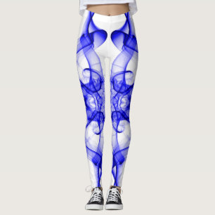 Leggings Humo Azul Simétrico Minimalista Blanco