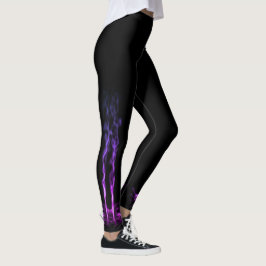 Leggings Humo de dragón negro y morado