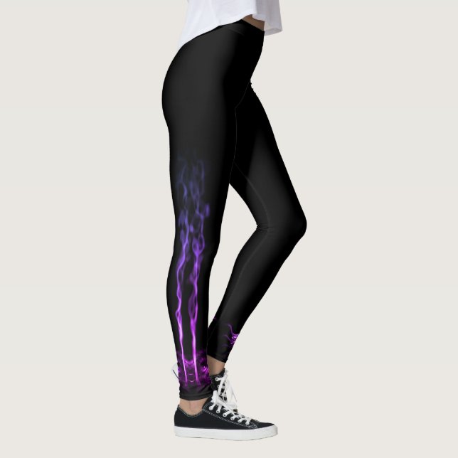 Leggings Humo de dragón negro y morado (Derecha)