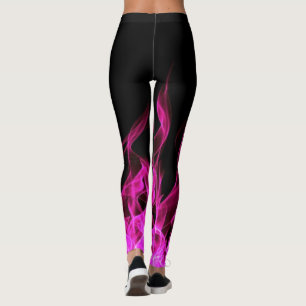 Leggings Humo de llamas de fuego rosa caliente