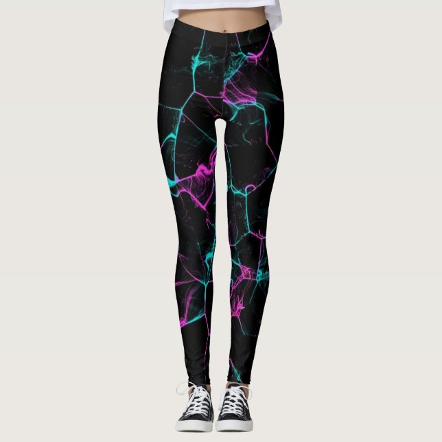 Leggings Humo de llamas de fuego rosa caliente (Anverso)