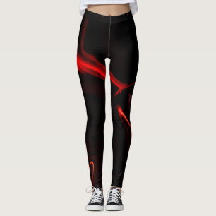 Leggings ¿Humo rojo o ondulaciones sobre rojo más oscuro, n