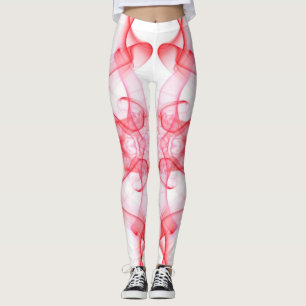 Leggings Humo Rojo Simétrico Minimalista Abstracto