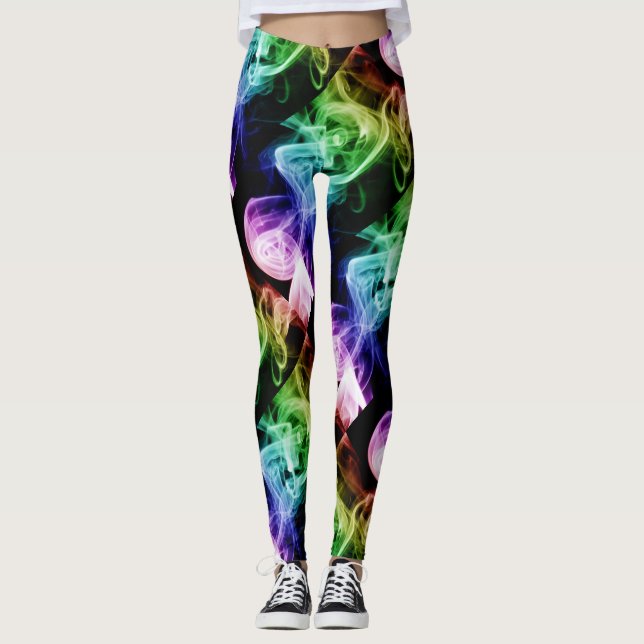 Leggings Humo violento azul morado verde (Anverso)